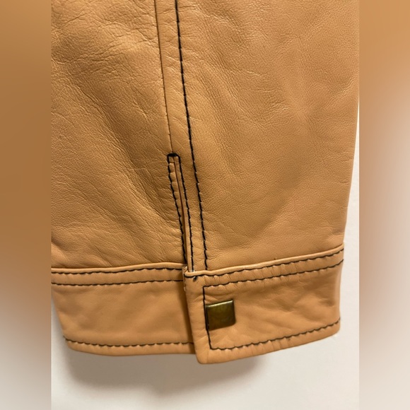 BNWT CITRINE leather motorcycle jacket with zippers - Picture 6 of 7